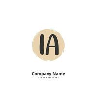 IA Initial handwriting and signature logo design with circle. Beautiful design handwritten logo for fashion, team, wedding, luxury logo. vector