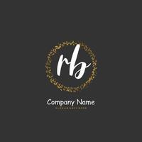 RB Initial handwriting and signature logo design with circle. Beautiful design handwritten logo for fashion, team, wedding, luxury logo. vector