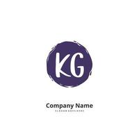 KG Initial handwriting and signature logo design with circle. Beautiful design handwritten logo for fashion, team, wedding, luxury logo. vector