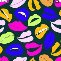 Seamless vector pattern with lips.