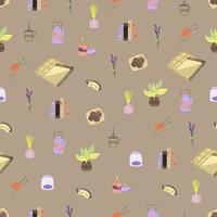 Doodle vector illustration. Modern hygge seamless pattern, great design for any purposes.