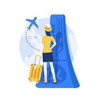 Vacation, travel, adventure, satisfied people. Flat design vector illustration