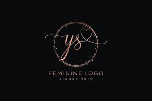 Initial YS handwriting logo with circle template vector logo of initial wedding, fashion, floral and botanical with creative template.