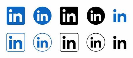 conjunto libre de iconos vectoriales de linkedin vector