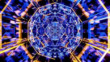 Flight in abstract sci-fi tunnel video