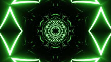 Vj Loop Green Neon kaleidoscope. Seamless animation. video