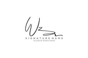 Initial WZ Letter Signature Logo Template elegant design logo Sign Symbol template vector icon