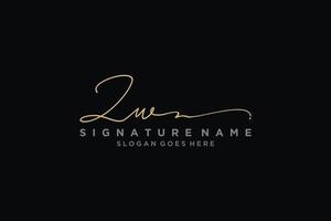 Initial ZW Letter Signature Logo Template elegant design logo Sign Symbol template vector icon