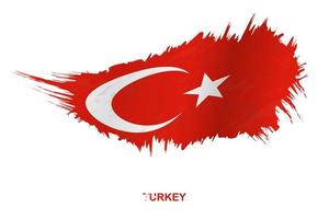 Flag of Turkey in grunge style with waving effect. vector