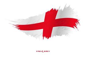 Flag of England in grunge style with waving effect. vector