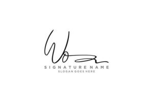 inicial wo carta firma logotipo plantilla elegante diseño logotipo signo símbolo plantilla vector icono