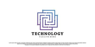 Abstract tecnology logo design with creative concept premium vector