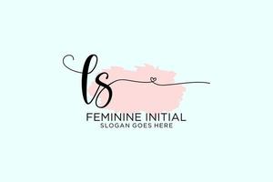 Initial LS beauty monogram and elegant logo design handwriting logo of initial signature, wedding, fashion, floral and botanical with creative template. vector
