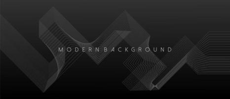 Grey background with abstract geometric and wavy lines. Vector Illustration