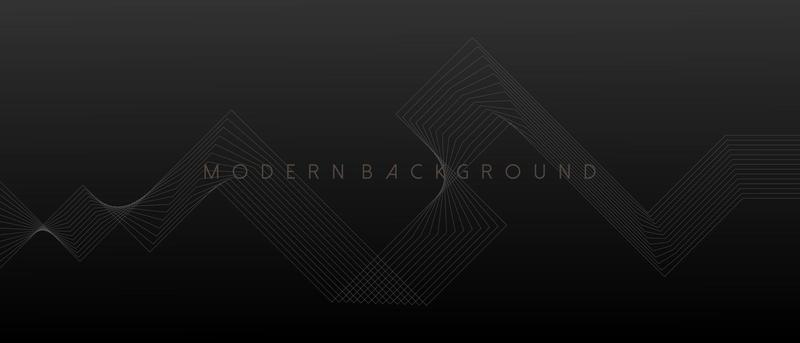 Grey background with abstract geometric and wavy lines. Vector Illustration
