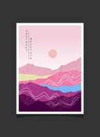 Abstract mountain painting, Abstract background, Premium Vector