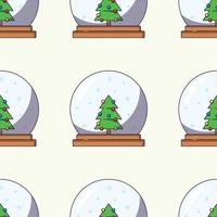 Seamless vector pattern of cartoon Christmas bauble on light beige background for Christmas wrappers, postcards, textile, clothing etc. Christmas, New Year and holiday concept