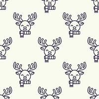 concepto de navidad y año nuevo. patrón simple de ciervos navideños sobre fondo beige claro. perfecto para sitios web, envoltorios, cajas de regalo, postales vector