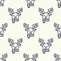 Christmas and New Year concept. Simple pattern of Christmas deer on light beige background. Perfect for web sites, wrappers, giftboxes, postcards vector