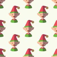 Christmas and New Year concept. Simple pattern of Christmas elf on light beige background. Perfect for web sites, wrappers, giftboxes, postcards vector