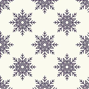 Vector seamless pattern of snowflake on light beige background for sites, wrapping, postcards, web sites etc. Merry Christmas and Happy New Year concept