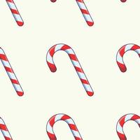 Simple vector seamless pattern of cartoon lollipop or sweet on beige background for textile, wallpapers, wrappers, postcard. Merry Christmas and Happy New Year concept