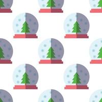 patrón vectorial sin costuras de adorno navideño plano sobre fondo blanco para envoltorios navideños, postales, textiles, ropa, etc. concepto de navidad, año nuevo y vacaciones vector