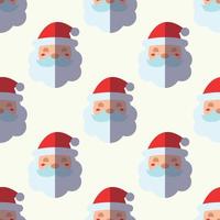 Christmas and New Year concept. Simple pattern of flat Santa Claus on light beige background. Perfect for web sites, wrappers, giftboxes, postcards vector