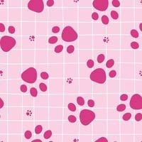 Dog paw pattern. Pink pattern. Dog pattern vector