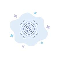 Experiment Gear Setting Lab Blue Icon on Abstract Cloud Background vector