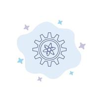 Experiment Gear Setting Lab Blue Icon on Abstract Cloud Background vector