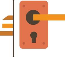 Lock Door Handle Keyhole Home  Flat Color Icon Vector icon banner Template
