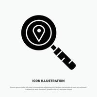 Map Location Search Navigation solid Glyph Icon vector