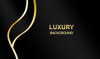 Luxurious background, futuristic golden curves, elegant arch abstract vector in black background