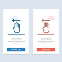 Finger Four Gesture Left  Blue and Red Download and Buy Now web Widget Card Template vector