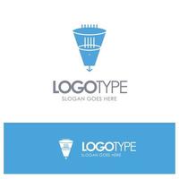 Data Filter Filtering Filtration Funnel Blue Solid Logo with place for tagline vector