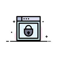 Internet Password Shield Web Security  Business Flat Line Filled Icon Vector Banner Template