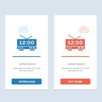 Clock Electric Time Machine  Blue and Red Download and Buy Now web Widget Card Template vector