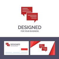 Creative Business Card and Logo template Sms Message Popup Bubble Chat Vector Illustration