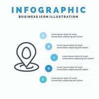Location Pin Map Easter Line icon with 5 steps presentation infographics Background vector