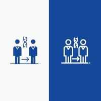 Dna Cloning Patient Hospital Health Line and Glyph Solid icon Blue banner Line and Glyph Solid icon vector