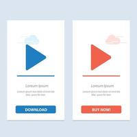 Play Video Twitter  Blue and Red Download and Buy Now web Widget Card Template vector