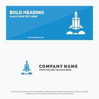 Unicorn Startup Business Rocket Startup SOlid Icon Website Banner and Business Logo Template vector