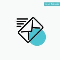 Email Mail Message Sent turquoise highlight circle point Vector icon