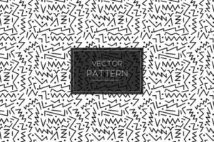 Zigzag black lines with dots seamless repeat pattern on a white background vector