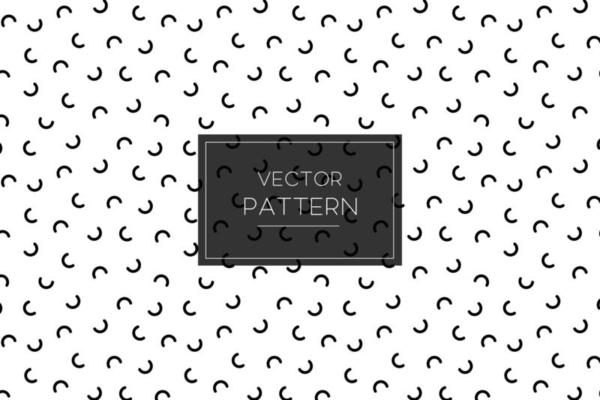 Curvy small black lines seamless repeat pattern on a white background