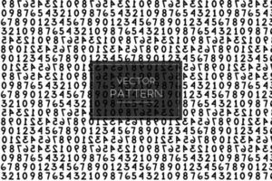 Counting numbers in black and white seamless vector pattern