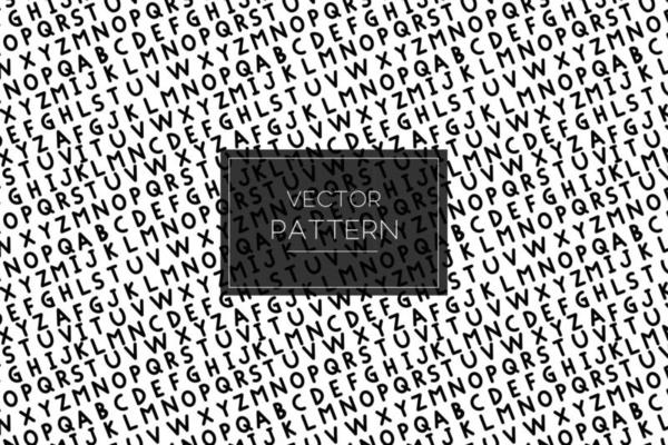 Alphabet letters in black and white slanting seamless vector pattern