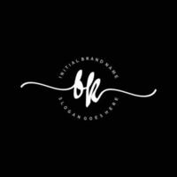 Initial BK handwriting logo template vector