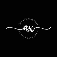 Initial AX handwriting logo template vector